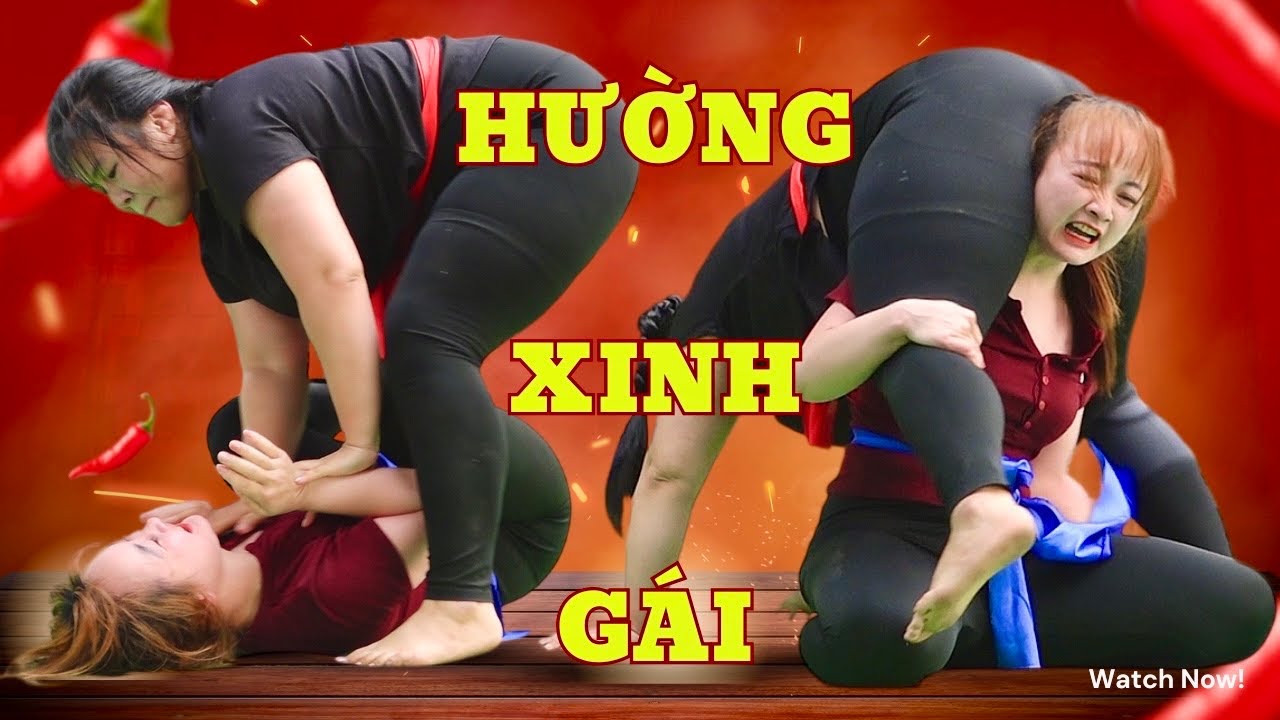 Đấu Vật NỮ-ĐẶNG THỊ HƯỜNG xinh ơi là xinh. Traditional Vietnamese women's Wrestling. backdrop