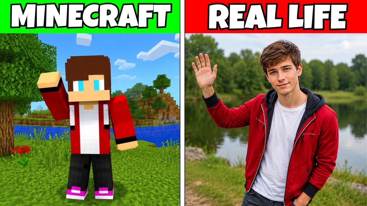 Minecraft VS Real Life – JJ 👋✨ backdrop