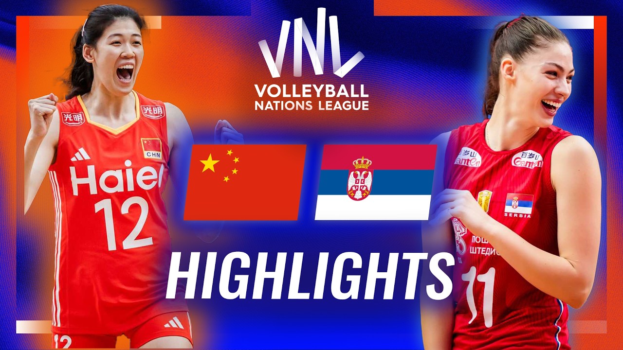 China ЁЯЗиЁЯЗ│ vs. Serbia ЁЯЗ╖ЁЯЗ╕ - Highlights | Week 1 | Women's VNL 2026 backdrop