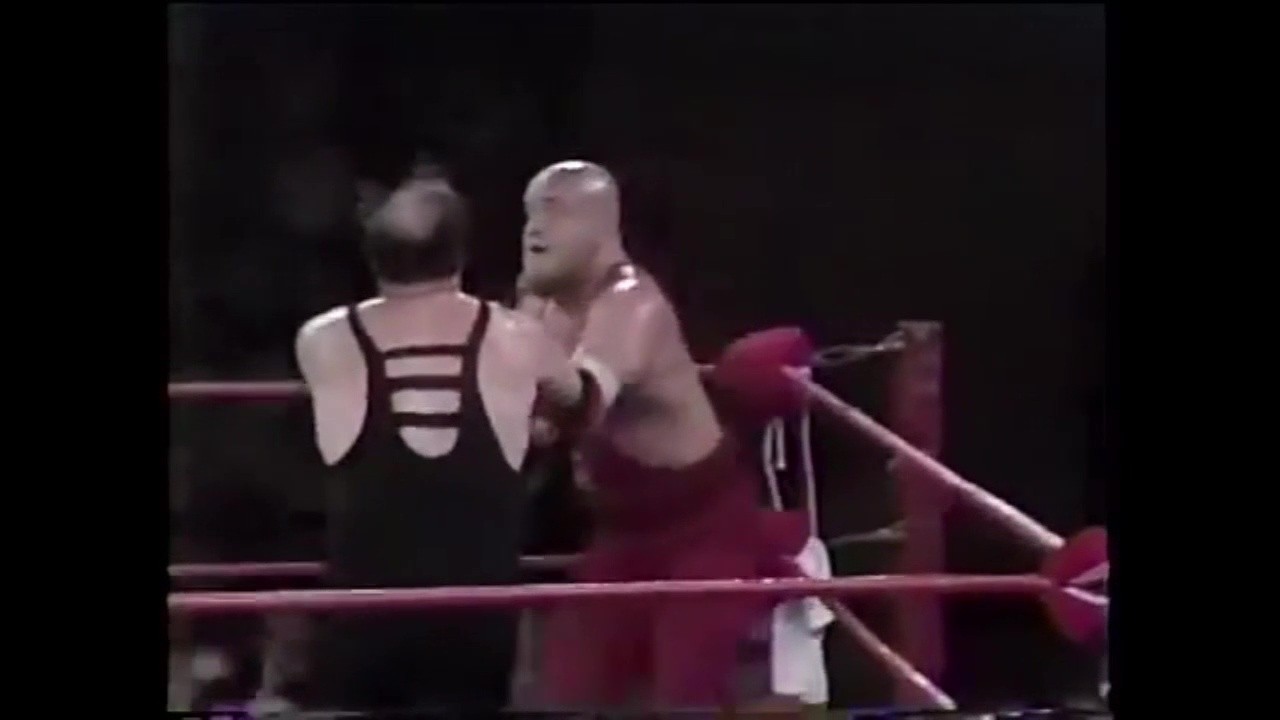 Sgt. Slaughter vs. Boris Zhukov (AWA 8/27/85) backdrop