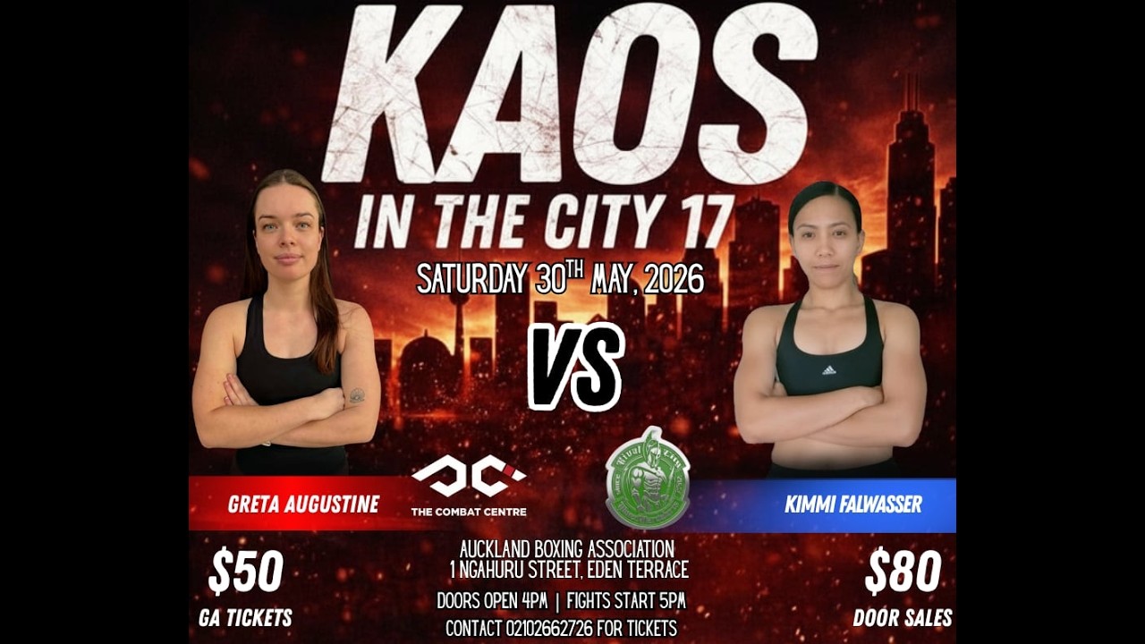 KAOS ON THE CITY 17: GRETA AUGUSTINE vs KIMMI FALWASSER | K1 Boxing Fight backdrop