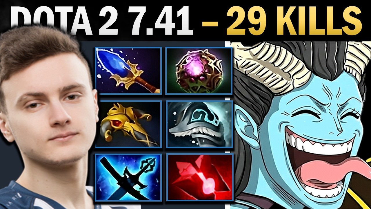 Queen of Pain Dota 2 7.41 with 29 Kills and Aghanims - Dota 2 Gameplay