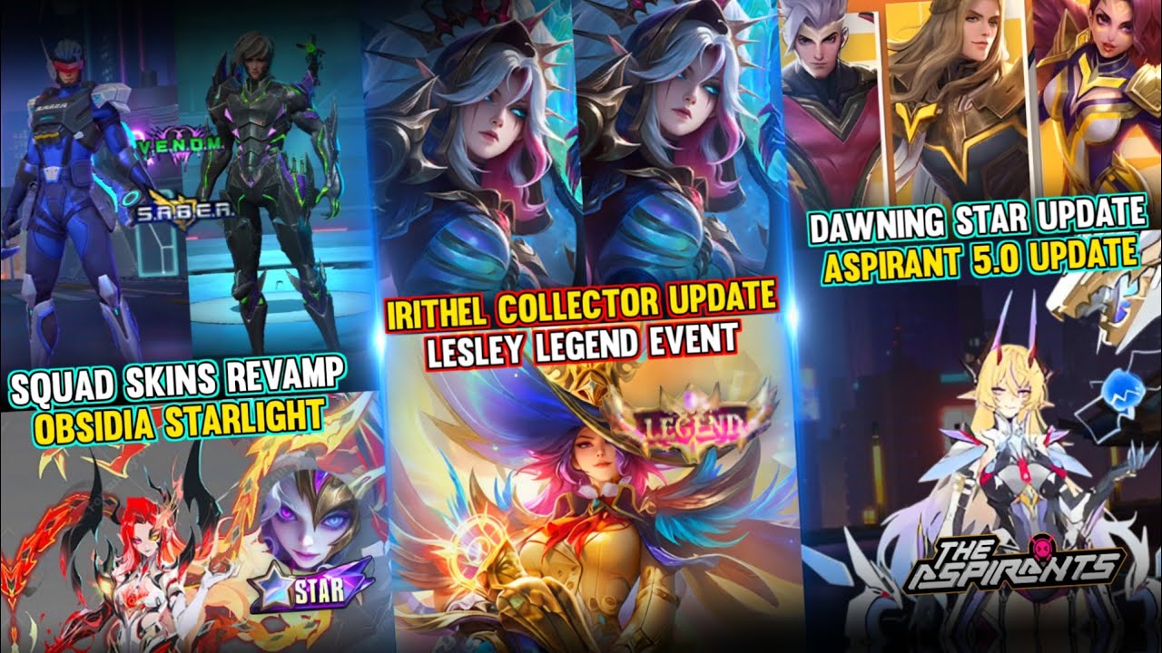 ASPIRANT 5.0 SKIN | DAWNING STAR SKIN UPDATE | IRITHEL COLLECTOR | LESLEY LEGEND REVAMP EVENT backdrop