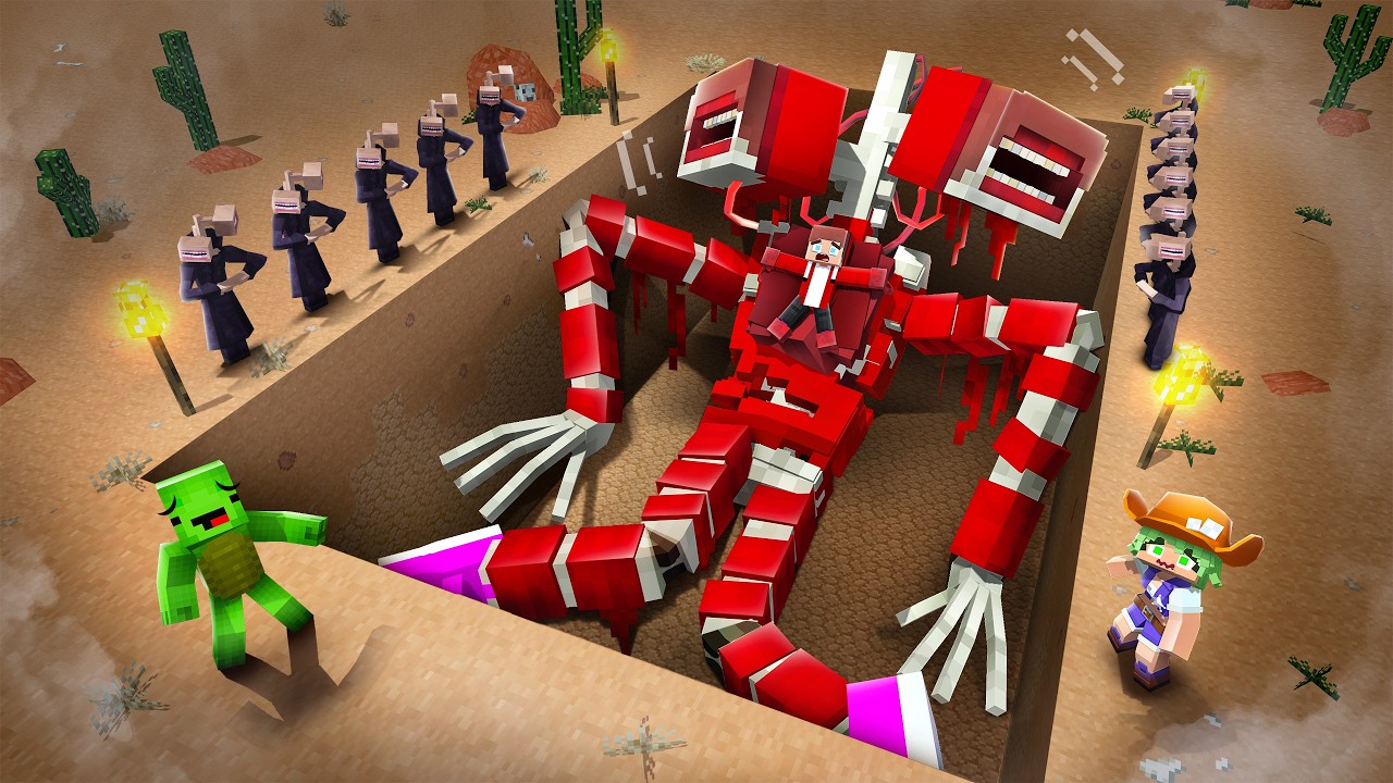 Buried JJ SIREN HEAD is Found by IVY and Mikey - Maizen Minecraft Animation backdrop