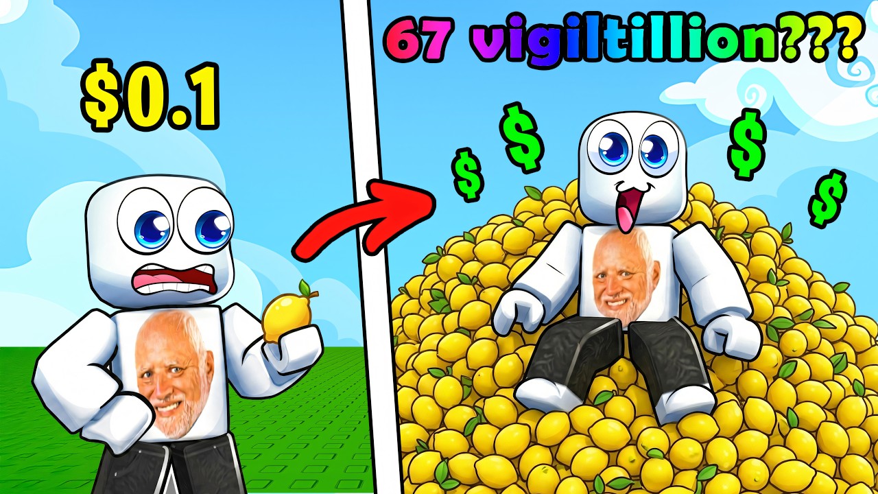 I Spent 24 HOURS Selling Lemons in Roblox backdrop