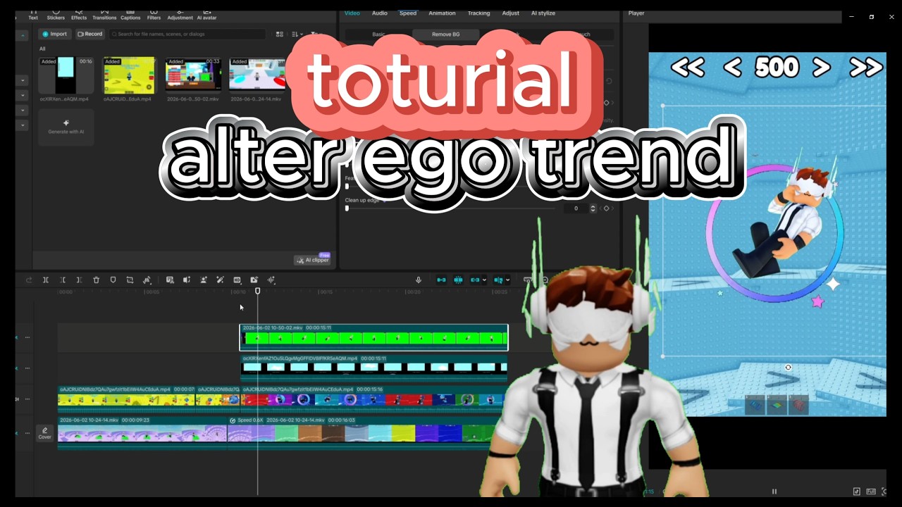 🔥 Alter Ego Trend Tutorial in Roblox at CapCut 🎭✨ backdrop