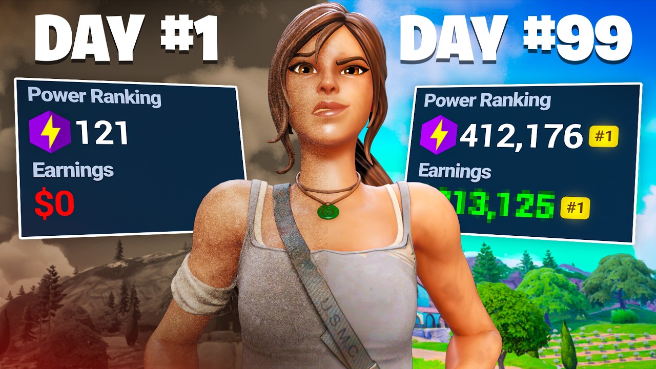 100 Day Competitive Fortnite Progression (Noob to Pro)