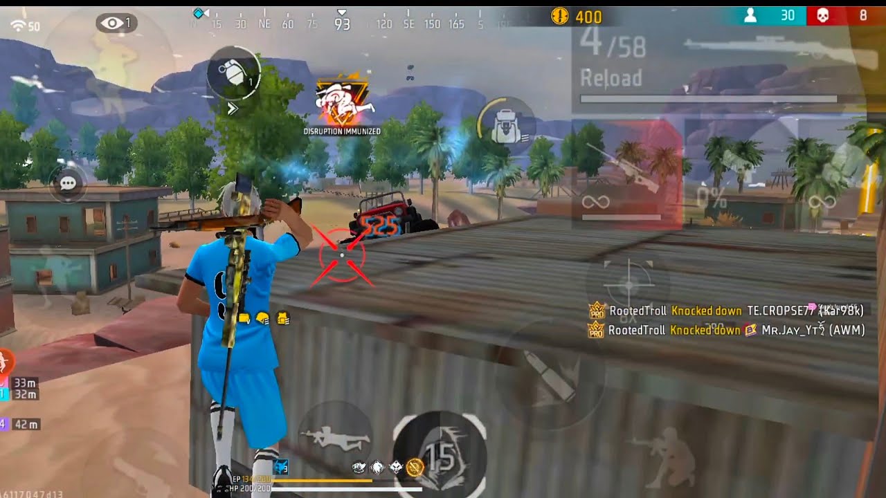 (RAW VIDEO) MATCH OF 49 POINTS 💥 || FREE FIRE HIGHLIGHTS 🚀 || SNIPER POV 🎯 || Ft.Troll backdrop
