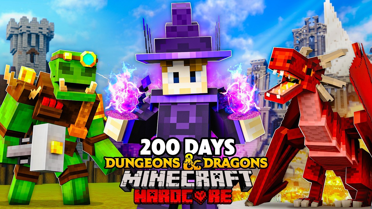 I Survived 200 Days in DUNGEONS & DRAGONS in Minecraft Hardcore!