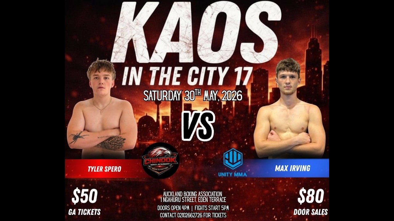 KAOS ON THE CITY 17: TYLER SPERO vs MAX IRVING | K1 Boxing Fight backdrop