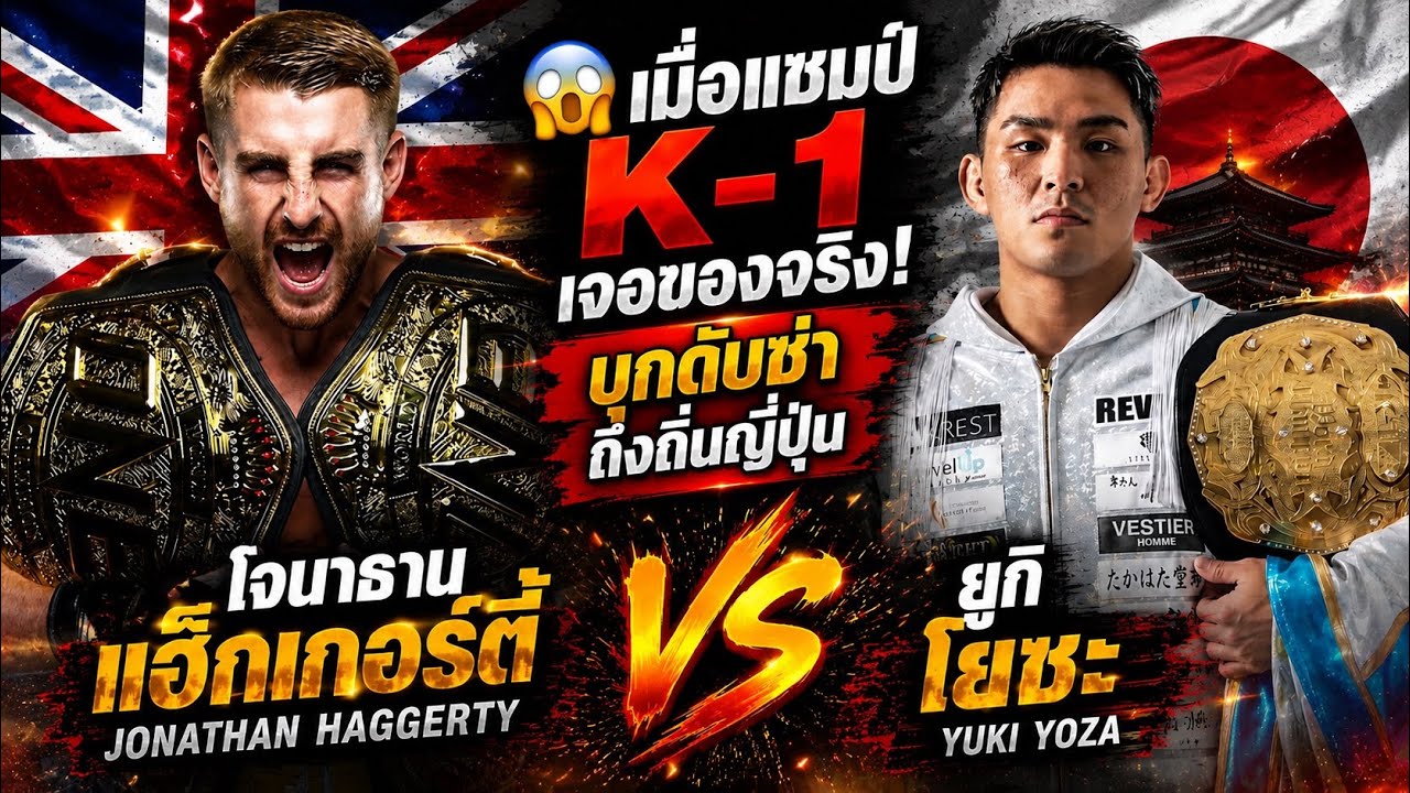 😱 เมื่อแชมป์ K-1 เจอของจริง! บุกดับซ่าถึงถิ่นญี่ปุ่น โจนาธาน แฮ็กเกอร์ตี้ vs ยูกิ โยซะ 2026-06-07 12:24 backdrop