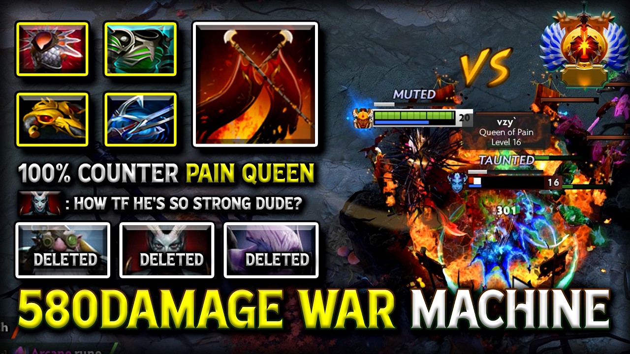 TRULY BECOME WAR MACHINE OFFLANE LEGION COMMANDER | +580 Duel Damage 100% Counter Queen of Pain DotA backdrop