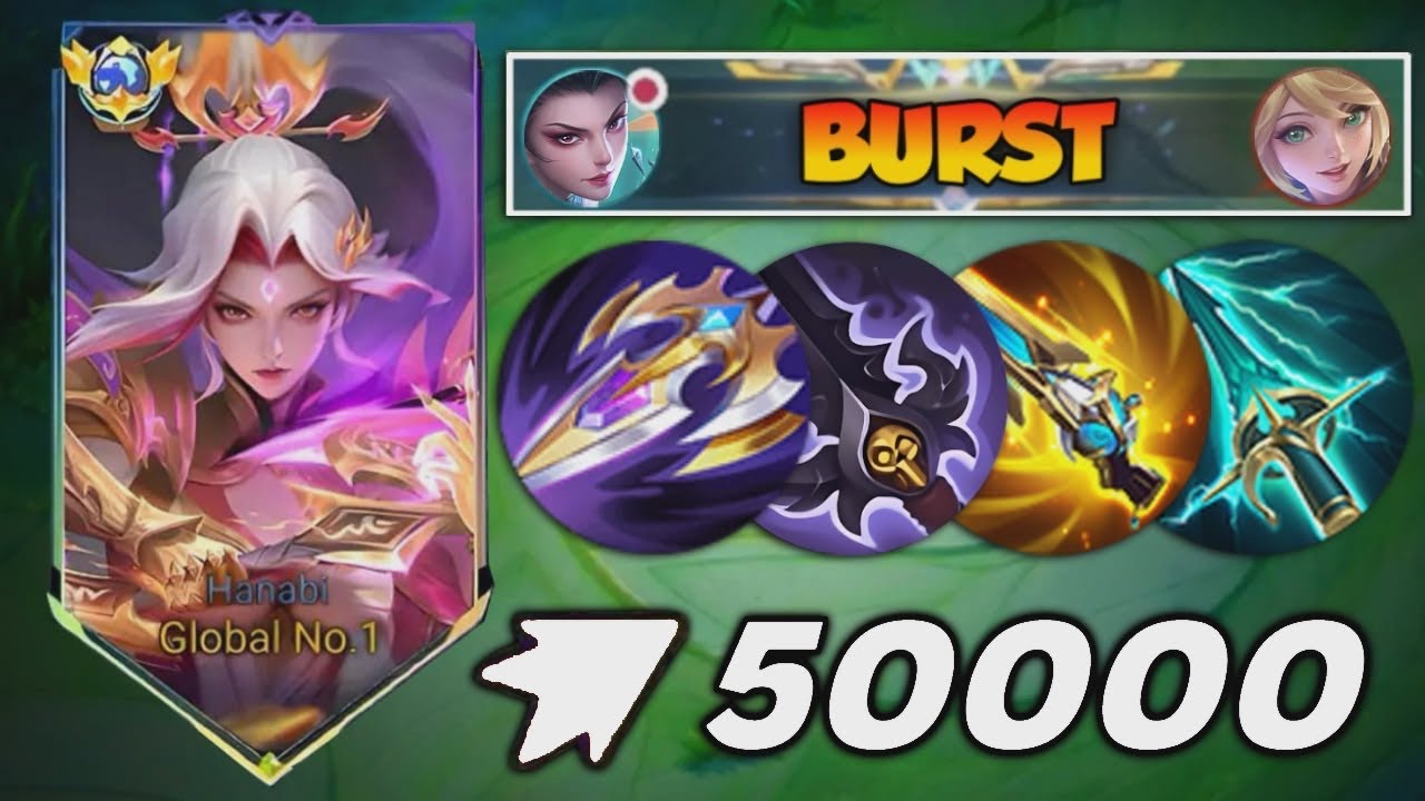 TOP GLOBAL HANABI BEST BURST DAMAGE HACK BUILD 1 HIT 2026!!💀 (op build) - Mobile Legends backdrop