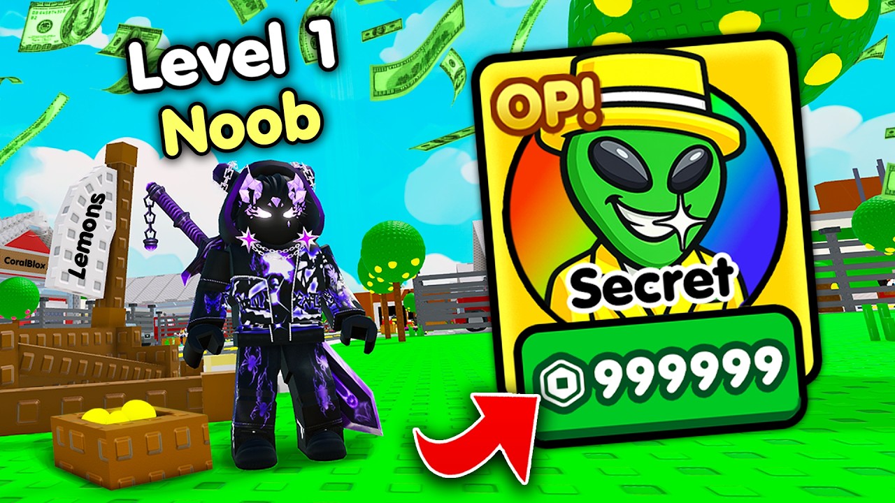 Starting Over as NOOB with OP SECRET in Sell Lemons! (Roblox)