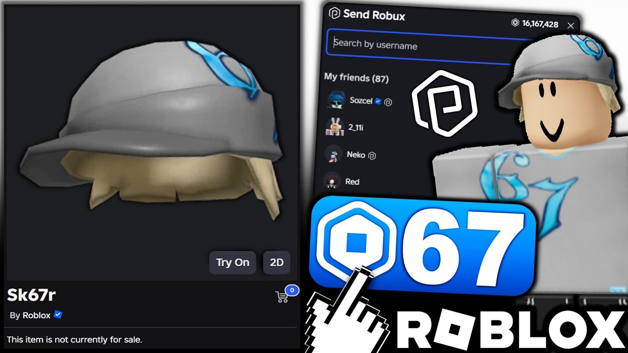 BONUS ITEM! HOW TO GET THE Sk67r Hat! (ROBLOX PLUS) backdrop