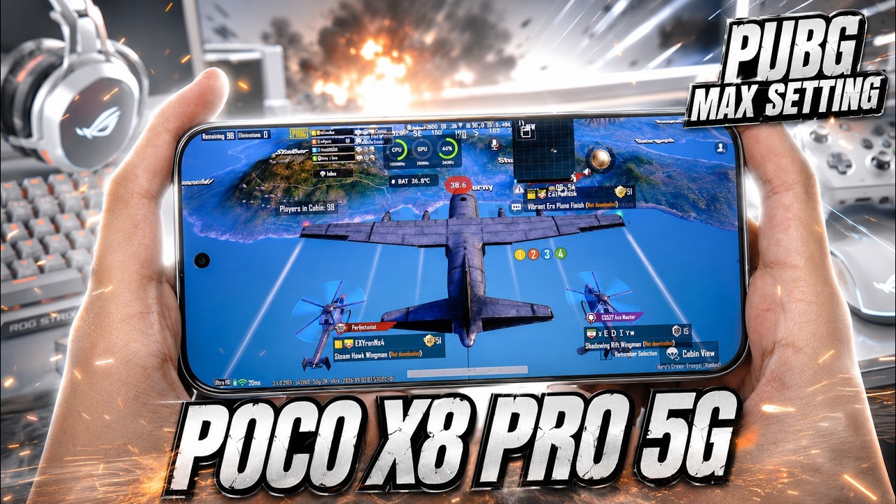 POCO X8 Pro Test Game PUBG Mobile Max Setting | Dimensity 8500-Ultra, 120Hz AMOLED, FPS Test