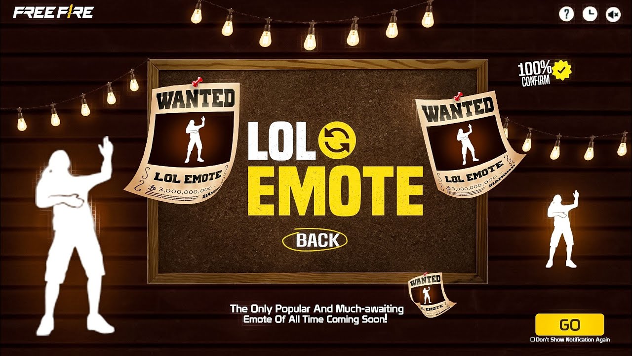 LOL EMOTE🤩RETURN CONFORM💥FREE FIRE || LOL EMOTE RETURN || OB53 UPDATE FREE FIRE || BOOM FF