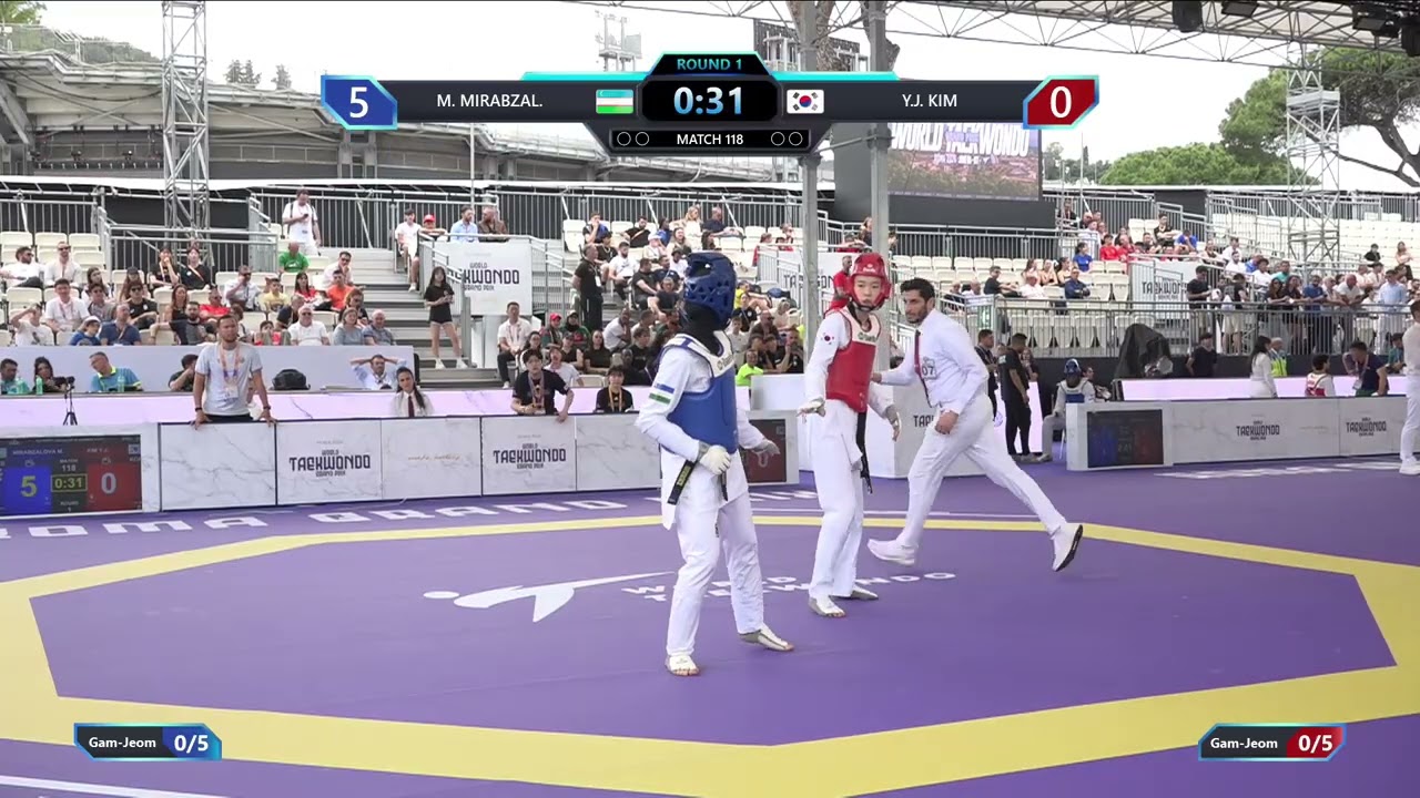 118 Round of 16 Women 57kg UZB M MIRABZAL KOR Y J KIM PGM