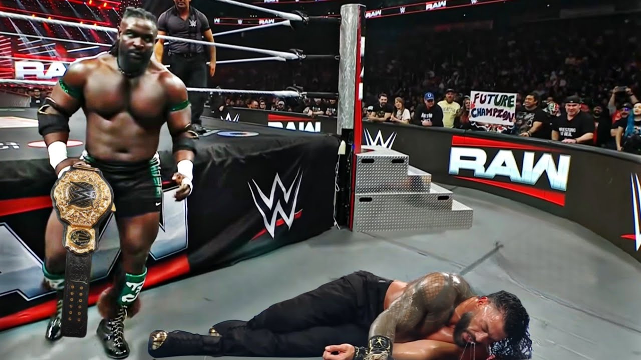 Roman Reigns Vs Oba Femi World Heavyweight Championship Match WWE Raw 2026 Highlights WrestleMania