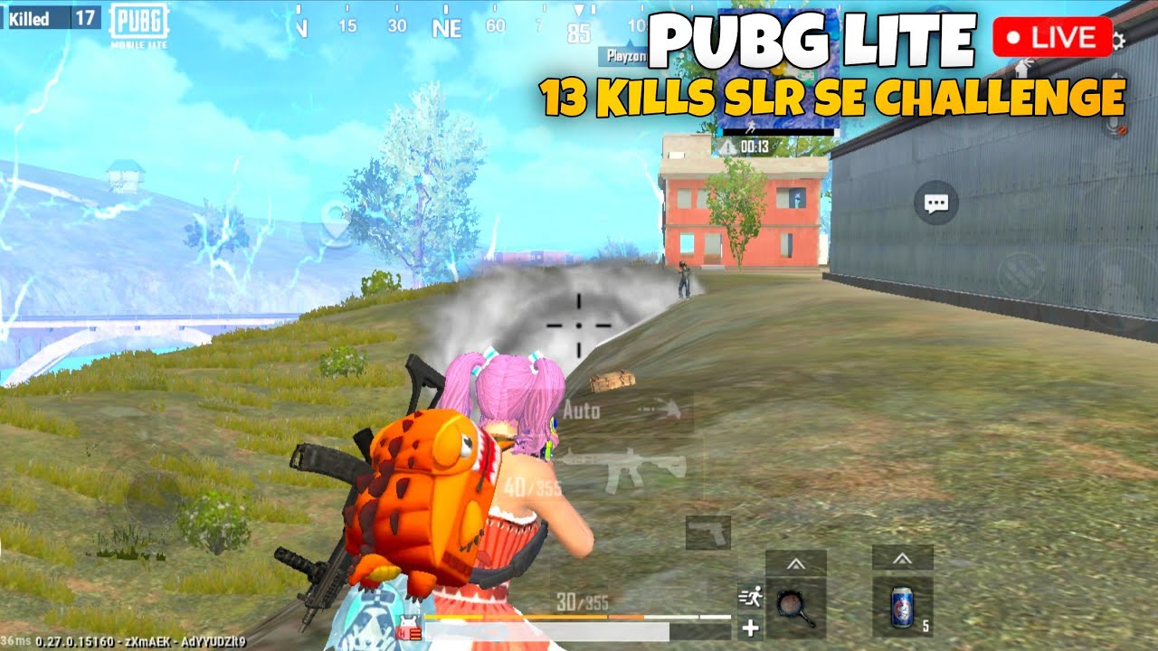 PUBG LITE LIVE | 13 KILLS SLR SE CHALLENGE 1V4 RUSH GAMEPLAY