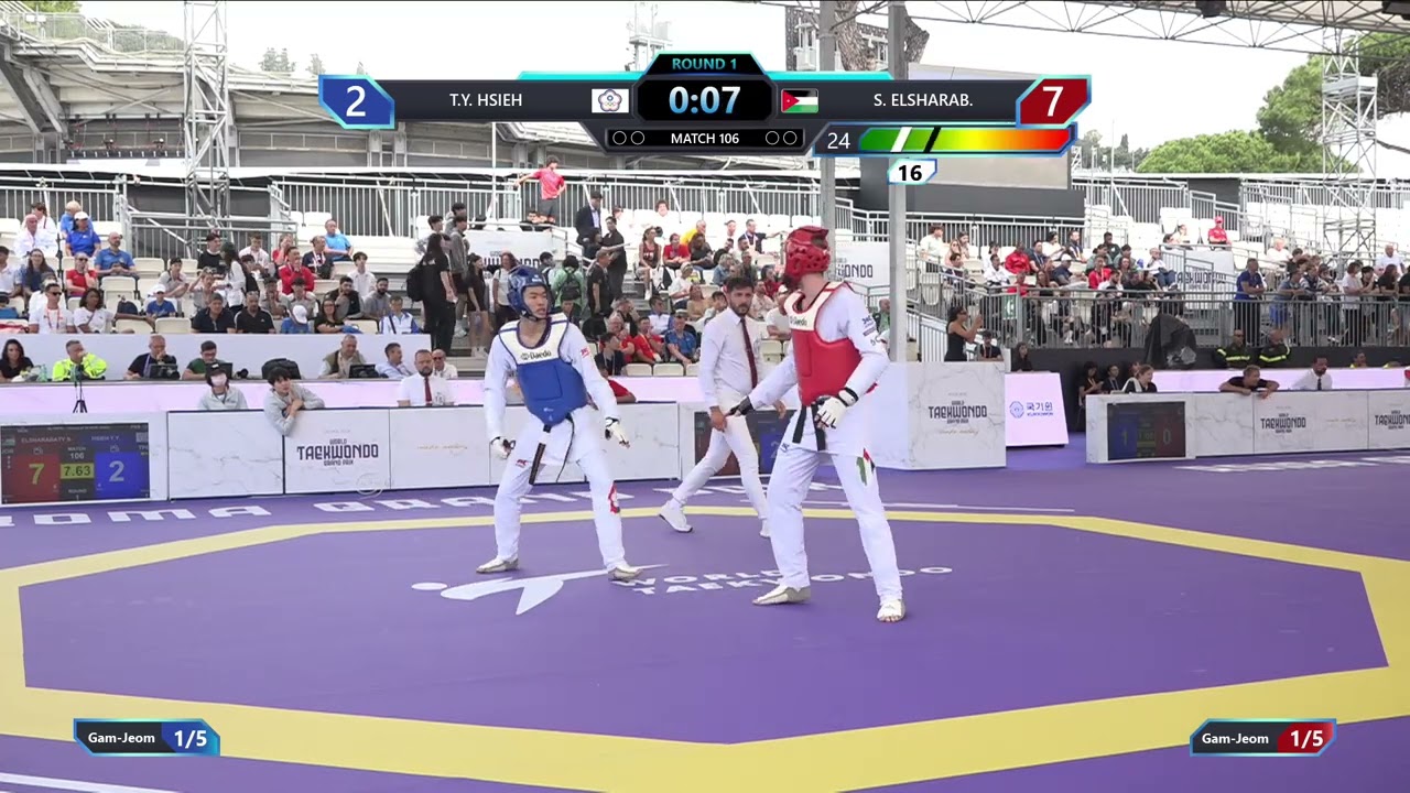 106 Round of 32 Men 80kg TPE T Y HSIEH JOR S ELSHARAB PGM background