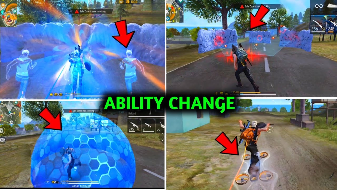 All Character ability Change π΅ 9th Anniversery special free fire |