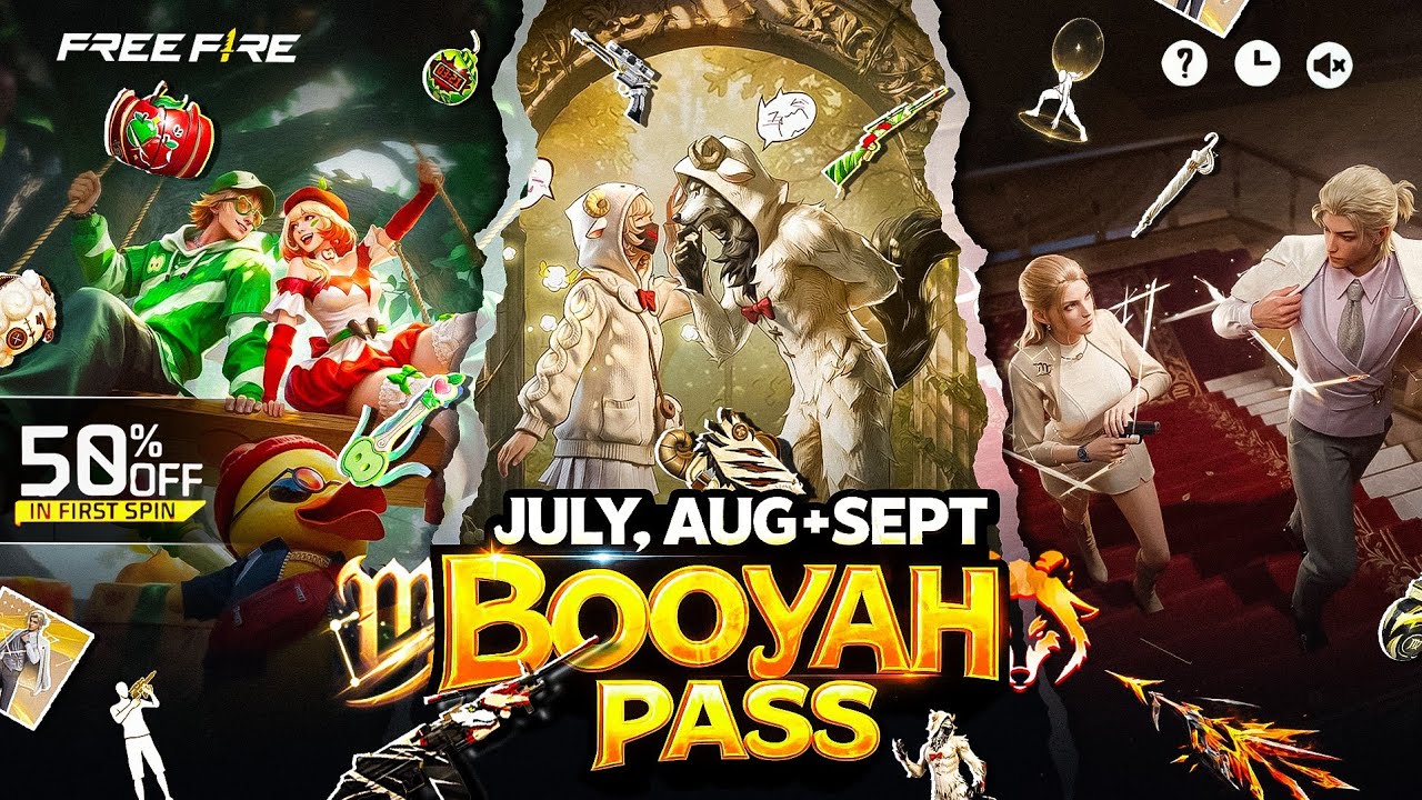 July + Aug + Sep 2026🔥 Booyah Pass Full Review | Next Month Booyah Pass Free Fire | New Booyah Pass backdrop