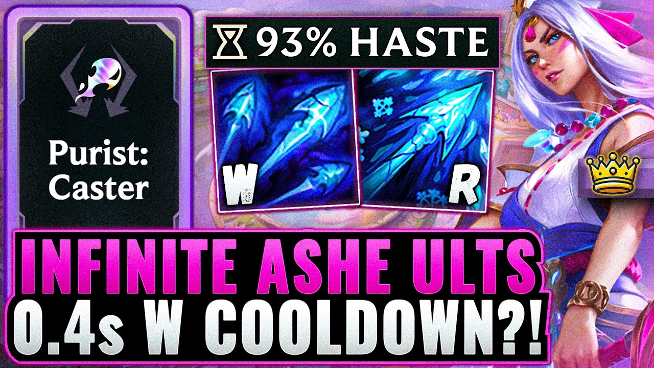 1400 Haste Ashe: Broken Purist Caster Build - Literally Zero Cooldown on Ult | League Arena Gameplay background