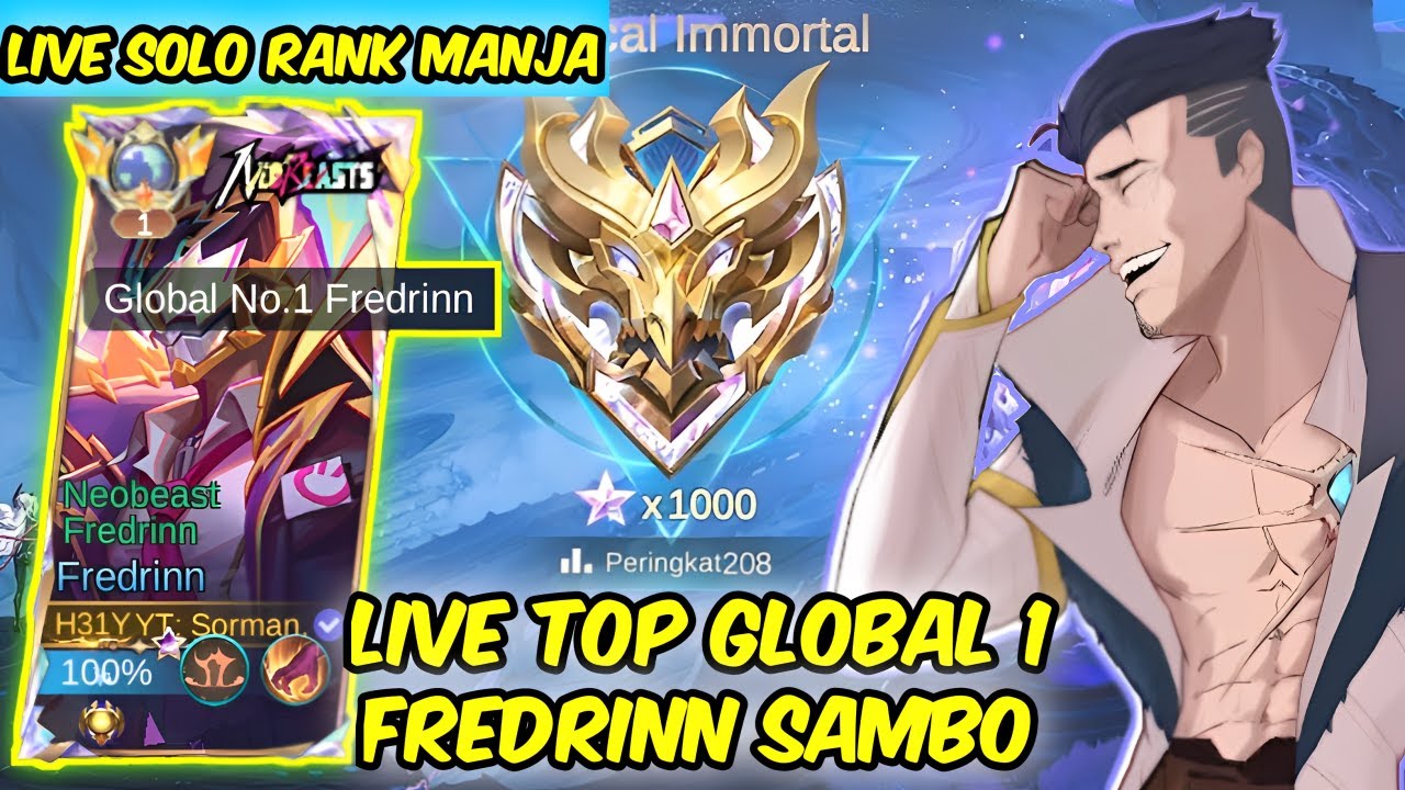 (LIVE) TOP GLOBAL 1 FREDRINN PUSH IMMORTAL π 1000 BERBURU WS!! background