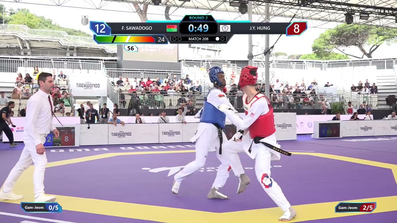 208 Round of 32 Men 80kg BUR F SAWADOGO TPE J Y HUNG PGM