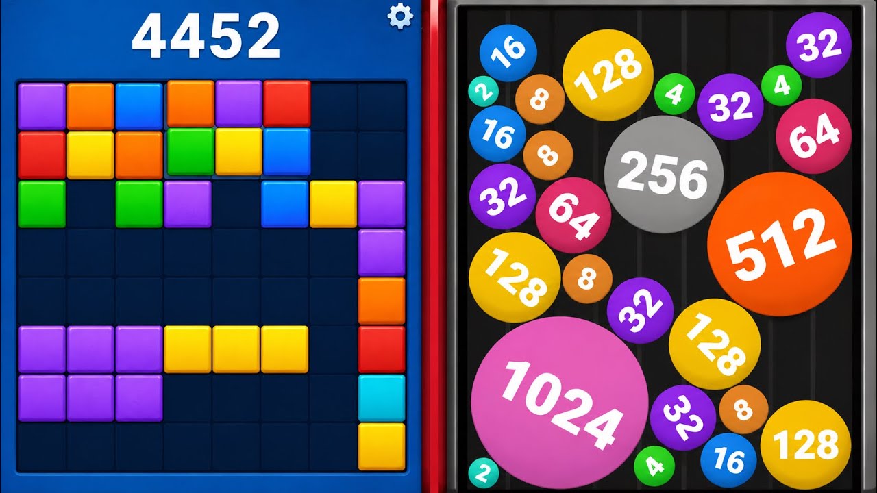 Block Blast Puzzle ЁЯзй VS Drop Merge 2048 ЁЯФвтЬи Satisfying Mobile Gameplay ЁЯУ▒ЁЯФе