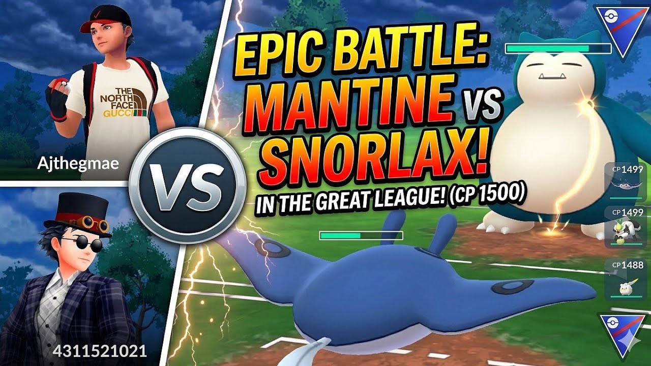 Mantine vs Snorlax! Great League Immersive Battle | Pokemon GO GBL Win