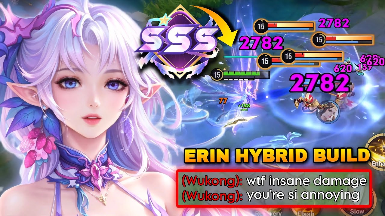 TOP 1 ERIN MACHINE GUN HYBRID MAGE BUILD CAN EASILY OUTPLAY ENEMIES IN FARM! | HONOR OF KINGS