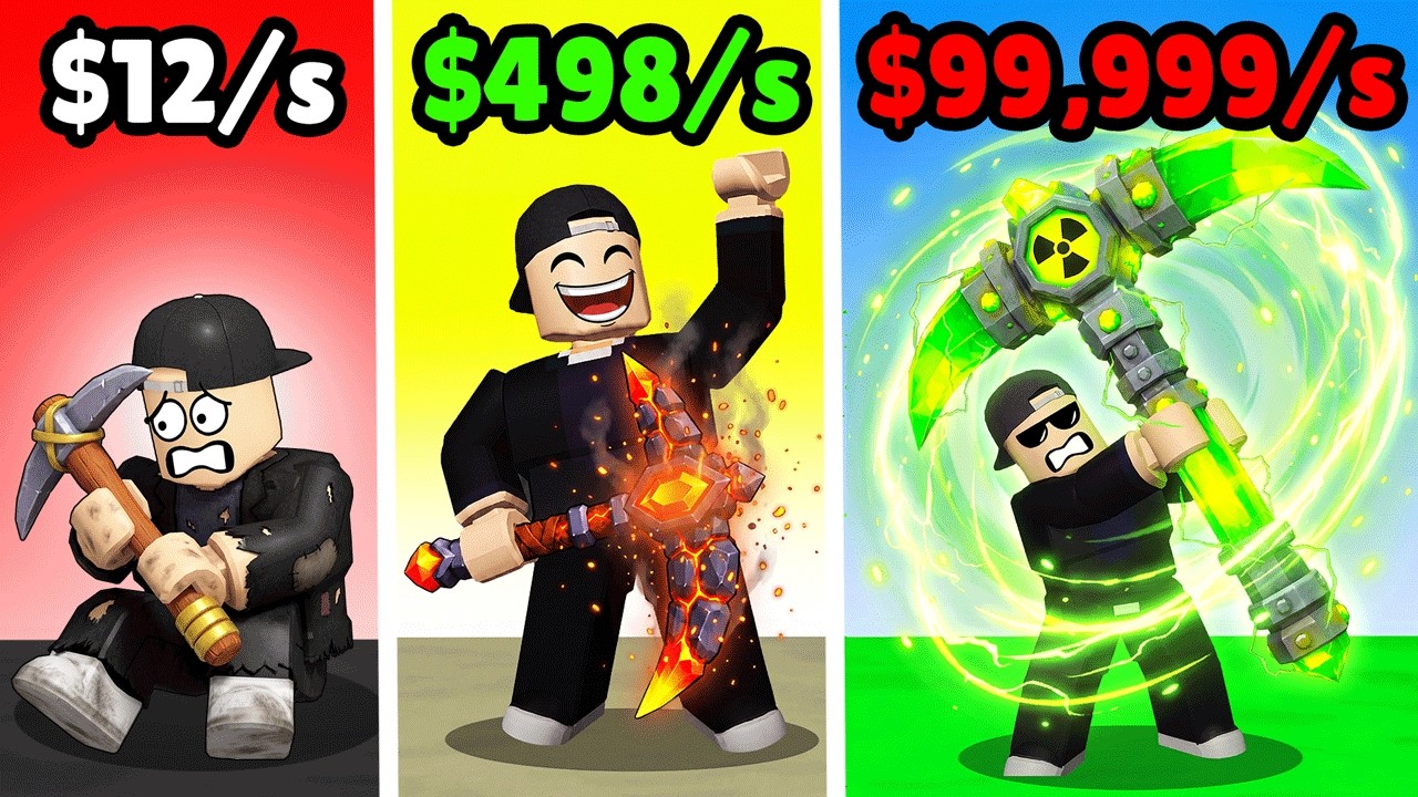 I Got The STRONGEST PICKAXE in Roblox Pickaxe Tycoon backdrop