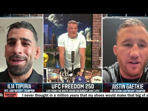 Ilia Topuria and Justin Gaethje are going at it on the Pat McAfee show