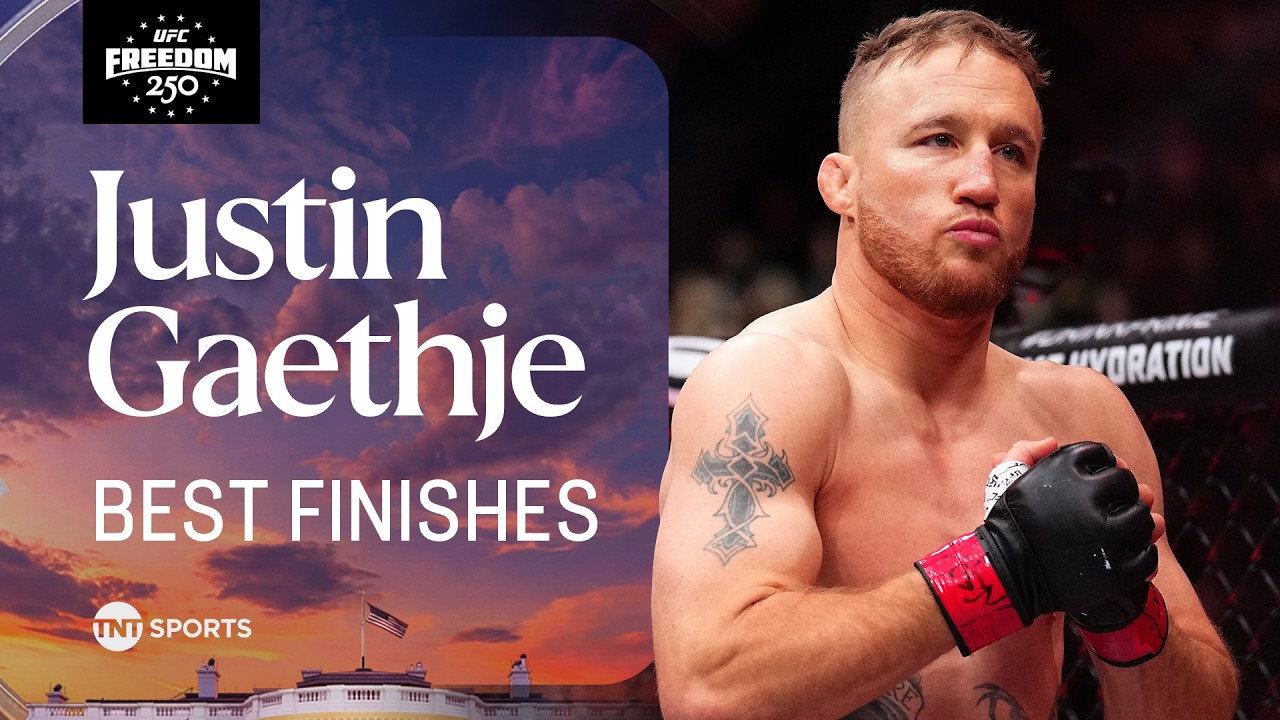 "HE HAS SERIOUS POWER" 💥 Justin Gaethje's BEST UFC finishes #UFCFreedom250 background
