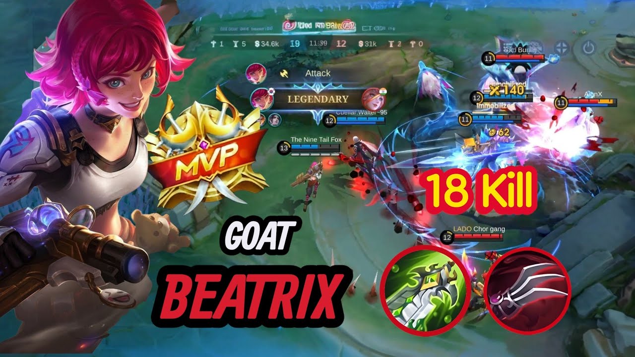 Road To Mythical Glory | 🔥 GOAT "BEATRIX" MVP 18 KILLS! 🔥| Moba Legends Bang Bang