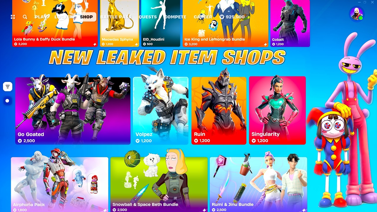 ALL NEW UPDATED & RETURNING Item Shops (TADC Pomni & Jax, Go Goated, Vini Jr, Pass Skins) Fortnite