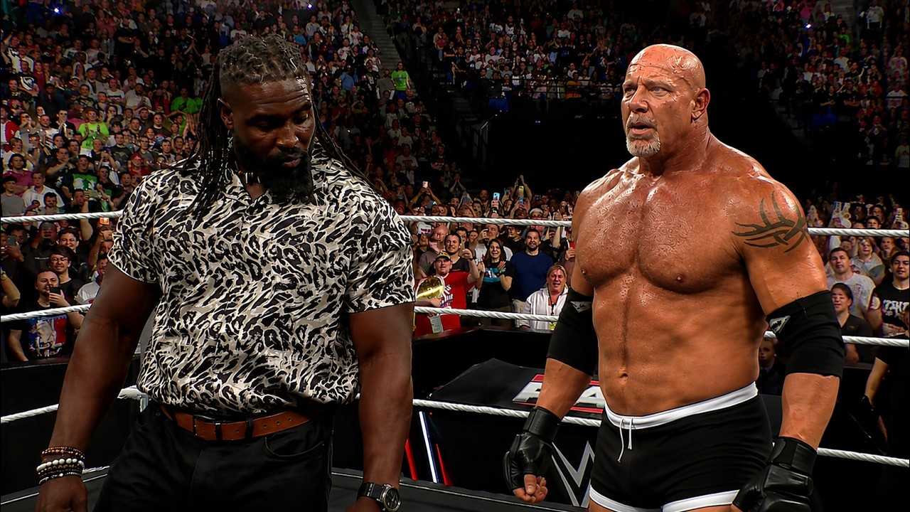 WWE Goldberg Returns & Destroys Oba Femi, Raw Highlights Today