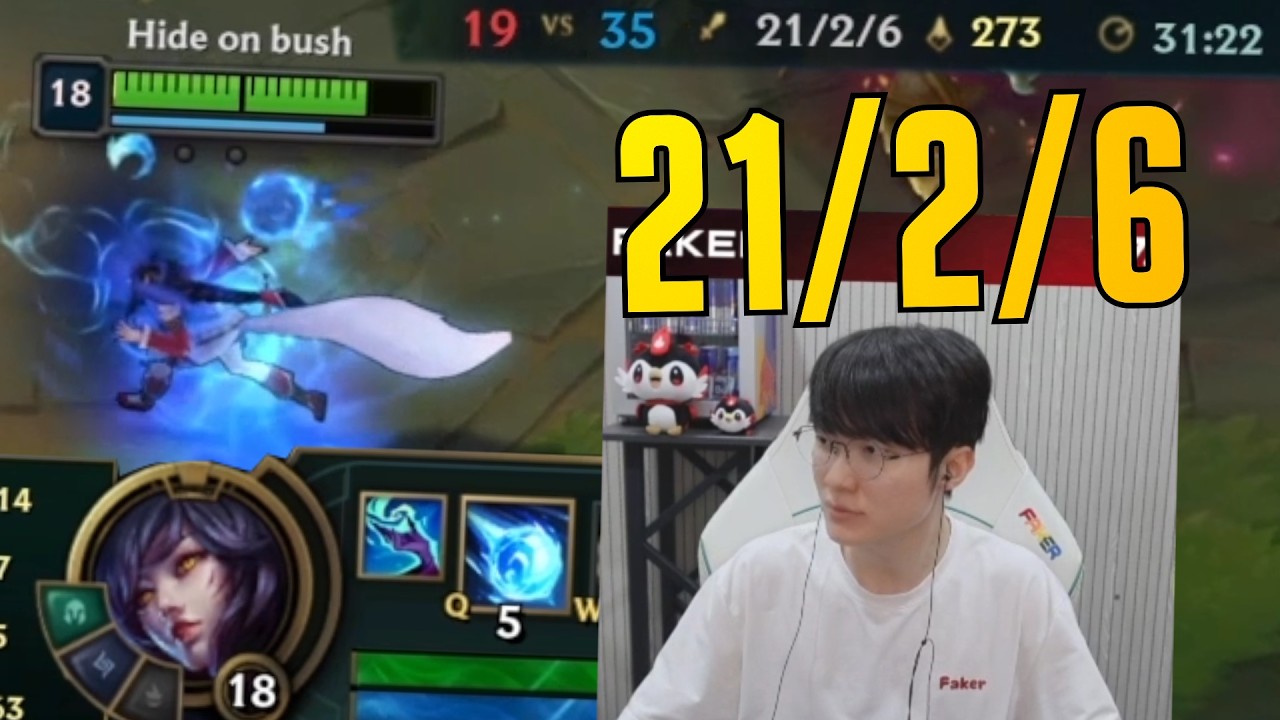 T1 Faker ABSOLUTE MONSTER Ahri Performance! - HIGH ELO KR Pros SoloQ Highlights