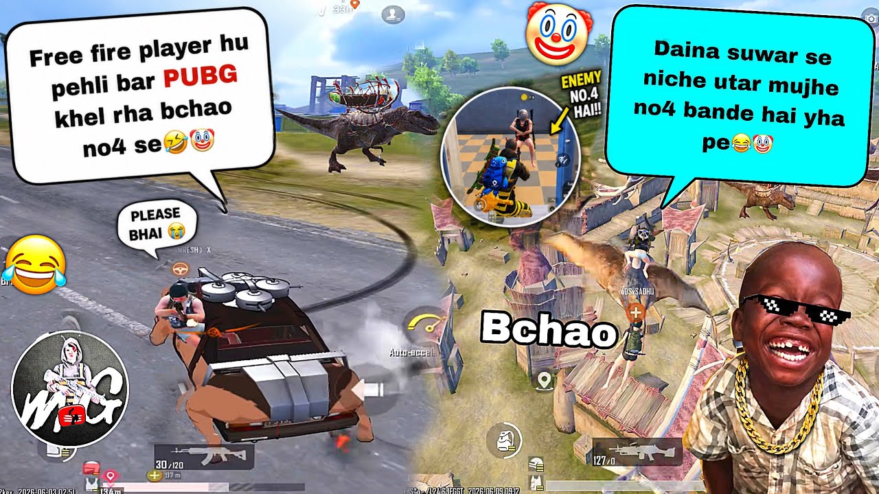 😂TROLLING FREE FIRE PLAYER💦DAINASUWAR SE KIDNAPPING🤣|| BGMI-TROLLING RANDOM TEAMMATES🤡
