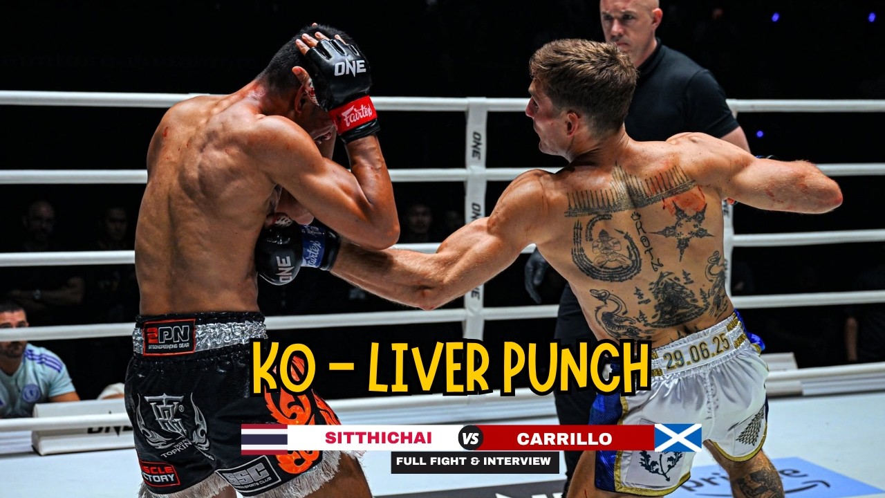 BRUTAL BODY SHOT KO! Carrillo 🇬🇧 destroys Muay Thai legend Sitthichai 🇹🇭 with a lethal liver punch