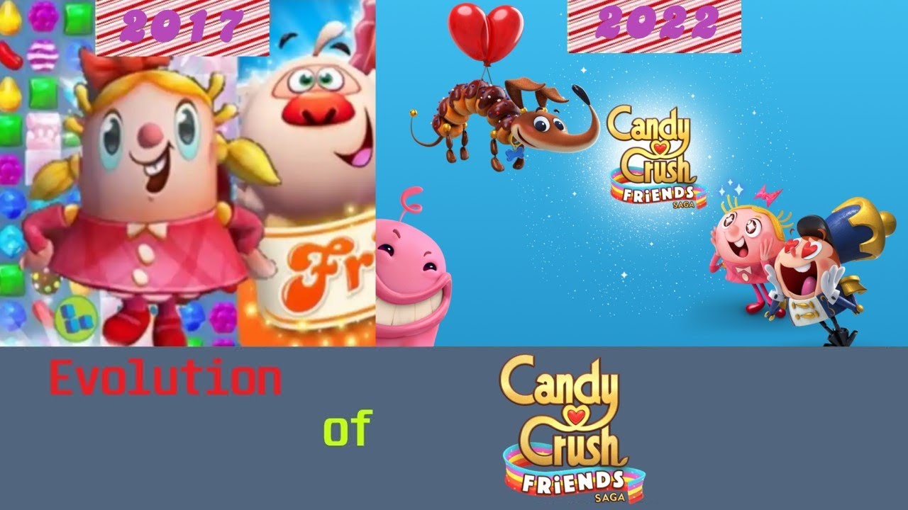 👯 Evolution of Candy Crush Friends Saga 2017 (Beta)-2018-2022 background