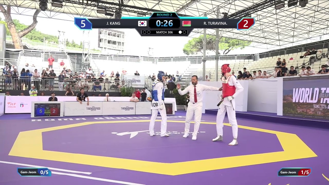 306 Round of 32 M 80kg KOR J KANG BLR R TURAVINA PGM
