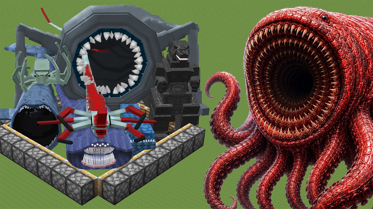 All Legendary Sea Mobs combined in minecraft background