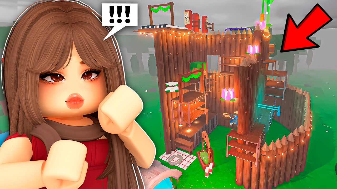 Building a TROLL TOWER BASE In 99 NIGHTS IN THE FOREST! (Roblox)