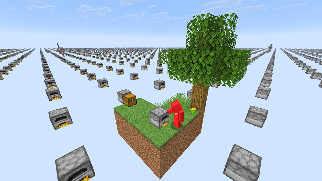 Skyblock, But Every Block I Place Copies Everywhere