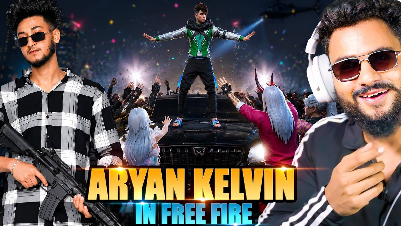 ARYAN KELVIN IN FREE FIRE 😱 4 Big Streamer आजा Noob 1 vs 50 Grandmaster Lobby में !! 😤
