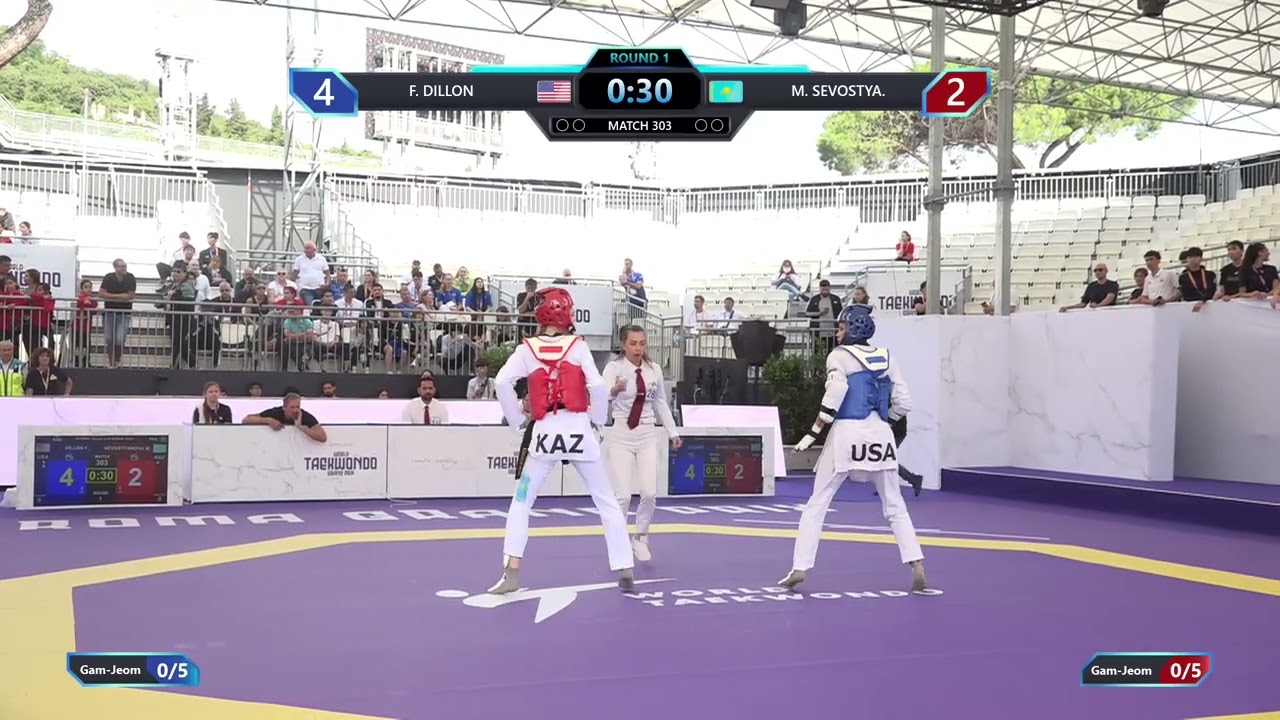 303 Round of 32 Women 57kg USA F DILLON KAZ M SEVOSTYA PGM
