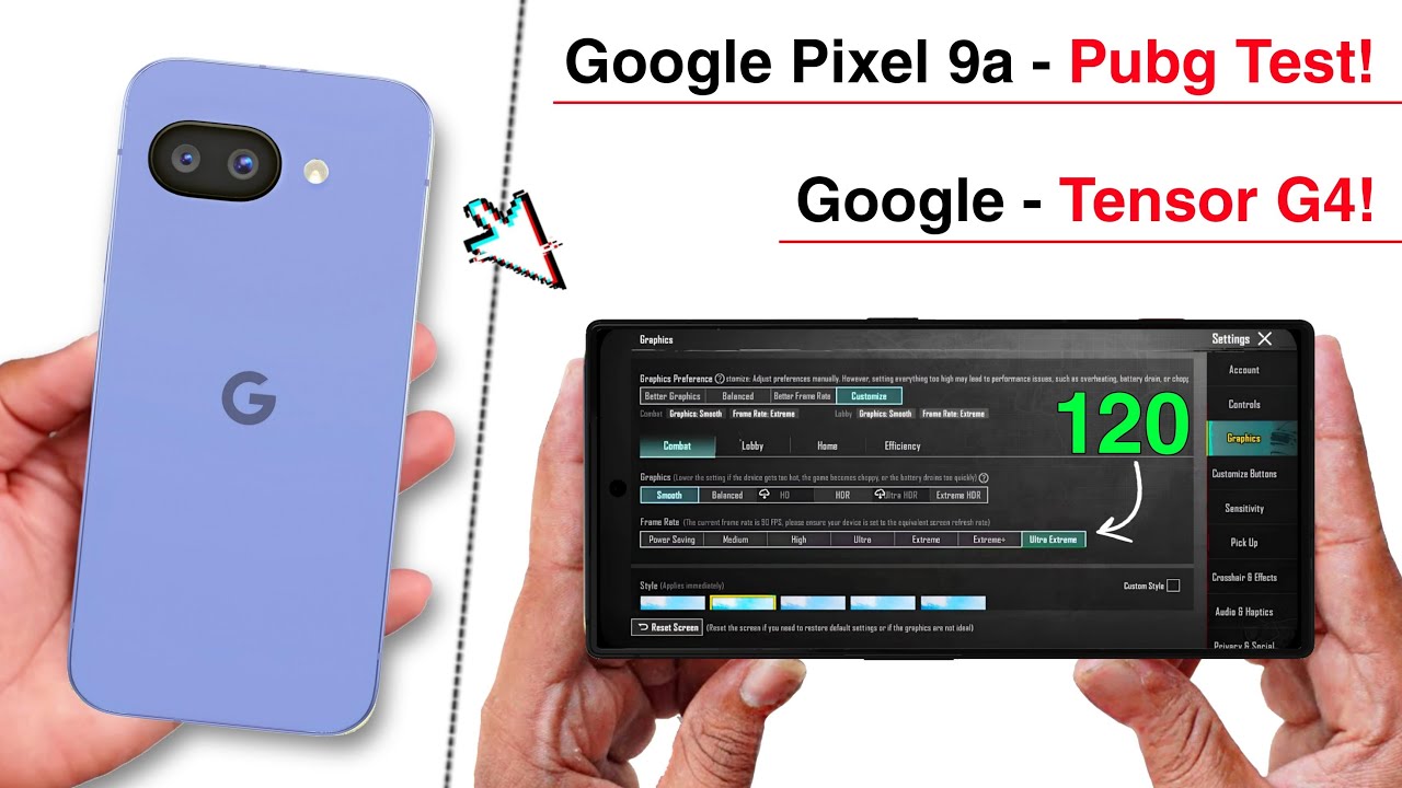 Google Pixel 9a Pubg Test - Graphics Test.! Google Tensor G4.!ЁЯдп